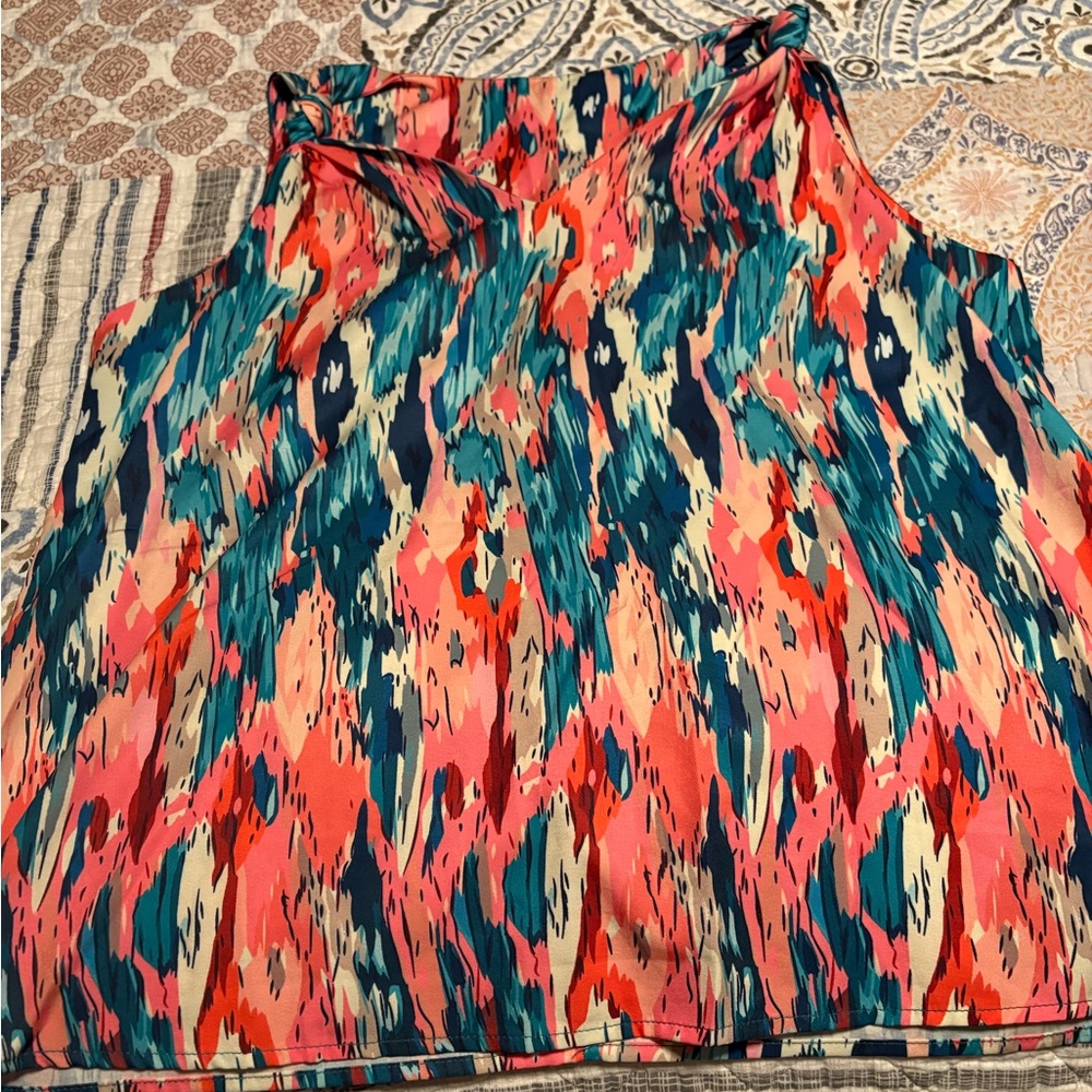 Size L- multicolored silk fancy tank